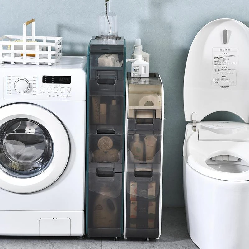 家用夹缝收纳柜卫生间置物架浴室置物柜抽屉式储物柜超窄厨房柜子