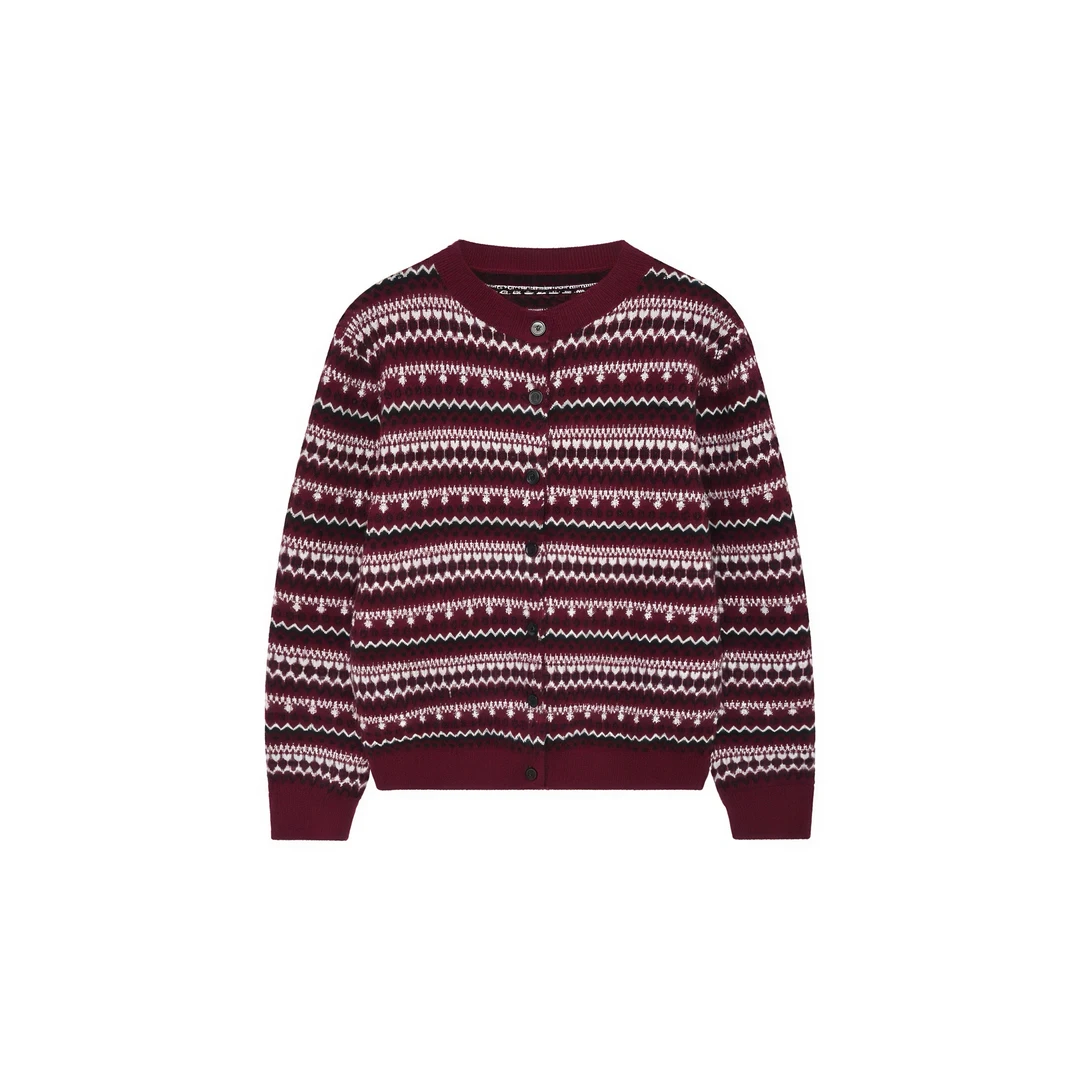 常规款毛针织衫套衫时尚撞色上衣提花休闲毛衫格纹毛衣F24D2056