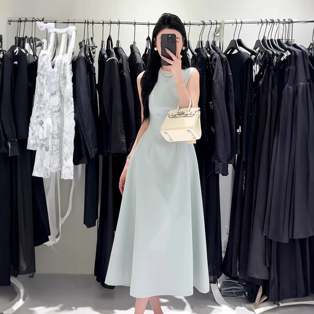 VOCKOO官方2025夏季新款穿搭冷淡系高级感裙子小香风简单大方收腰