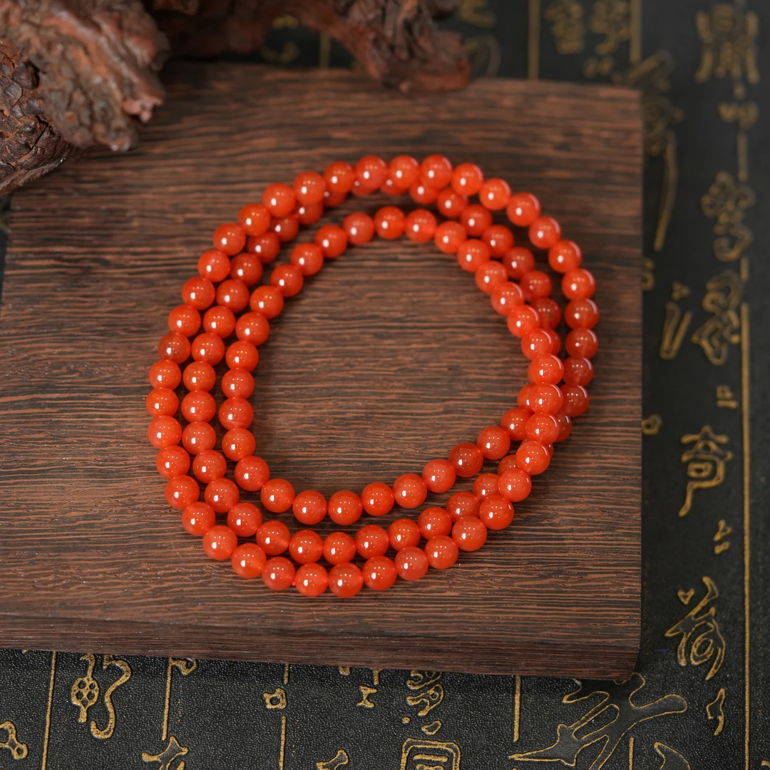 【甜宠年货节】冰料原矿天然保山河湾冰红7.5mm项链