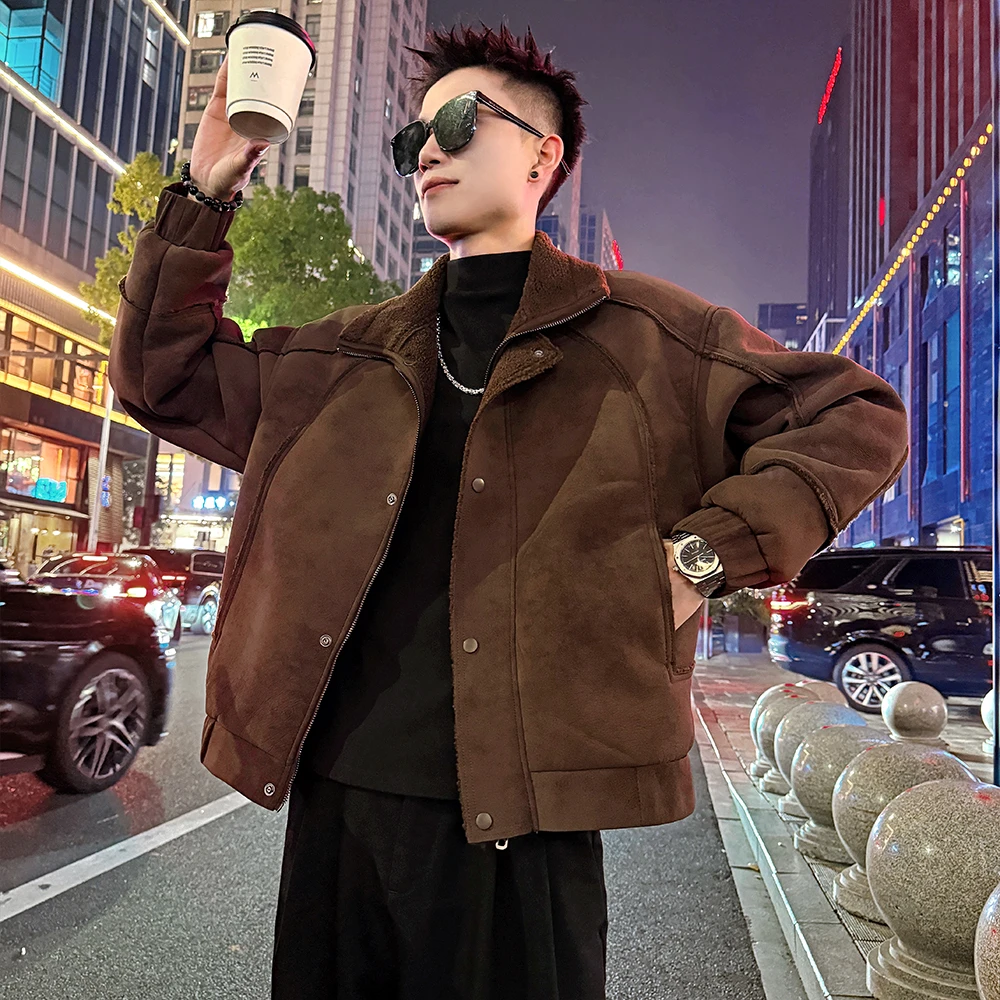 男士棉衣外套冬季2025新款皮毛一体冬天外衣高级感男装保暖棉