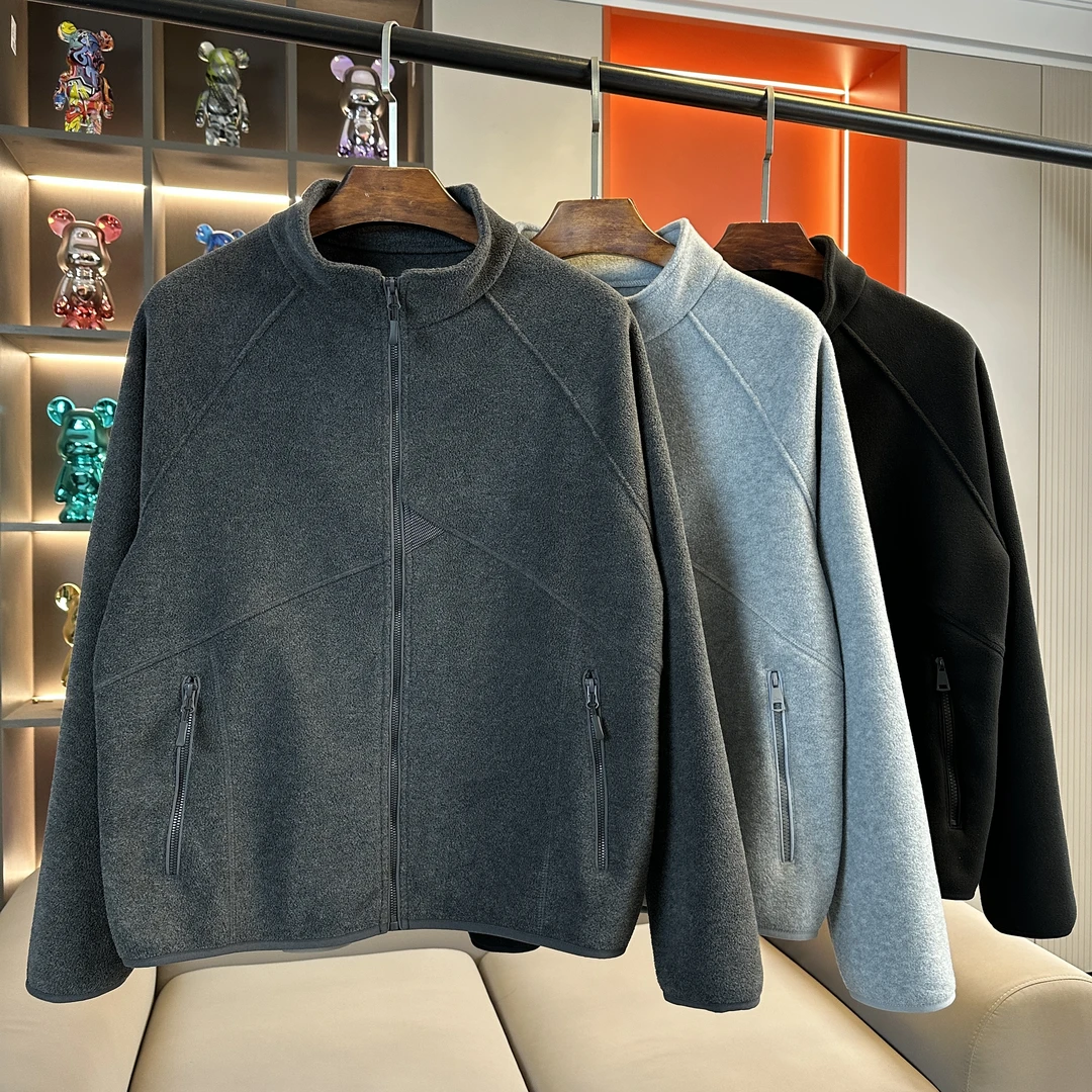 LP5113男士秋冬3.0版双面摇粒绒立领拉链外套肌理色纱保暖上衣