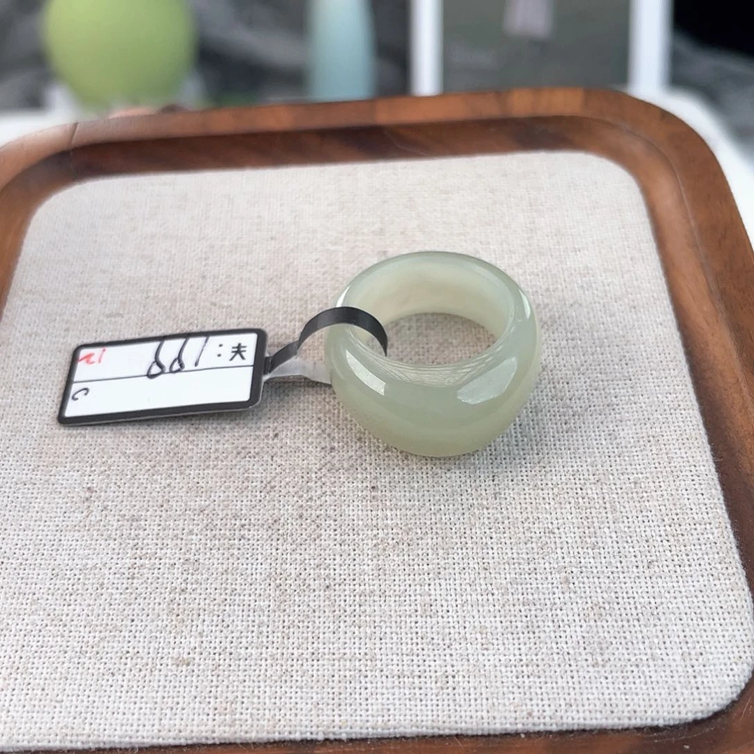 和田玉未镶嵌戒指U59晴水馒头18.2不退换