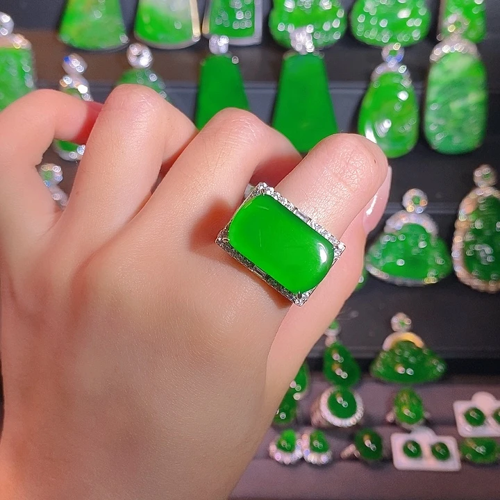翡翠银S925镶嵌戒指