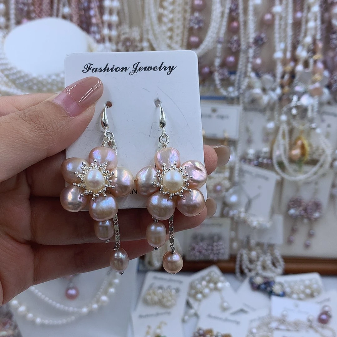 项链银S925镶嵌淡水珍珠