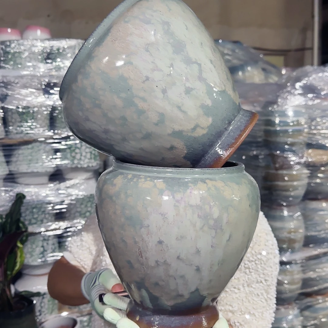 紫砂花盆高21口16.5