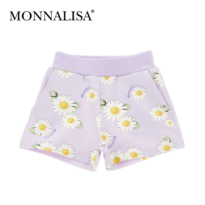 MONNALISA意大利进口百分百有机棉手绘印花短裤-9月-36月