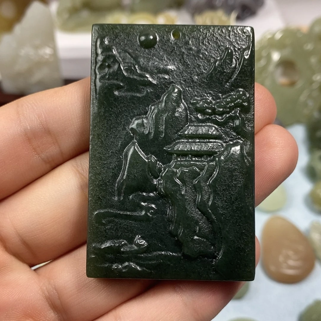 和田玉未镶嵌挂件