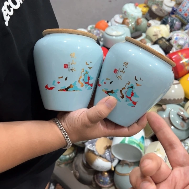 瑕疵福利品陶瓷茶叶罐介意勿拍