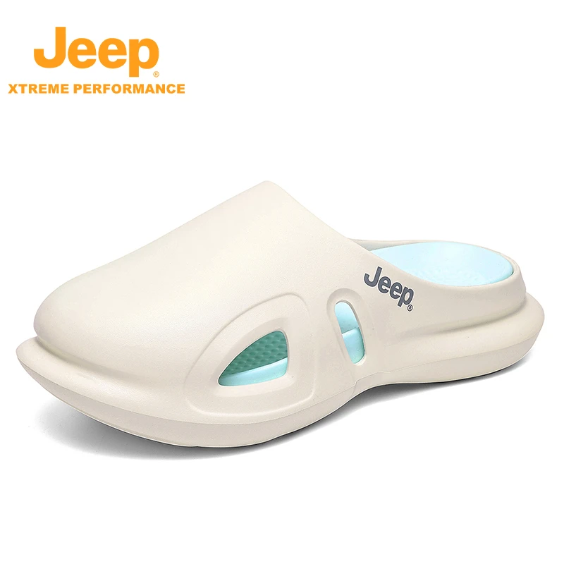 JEEP/吉普防滑厚底运动男休闲镂空男鞋ins夏季耐磨轻便户外一字拖