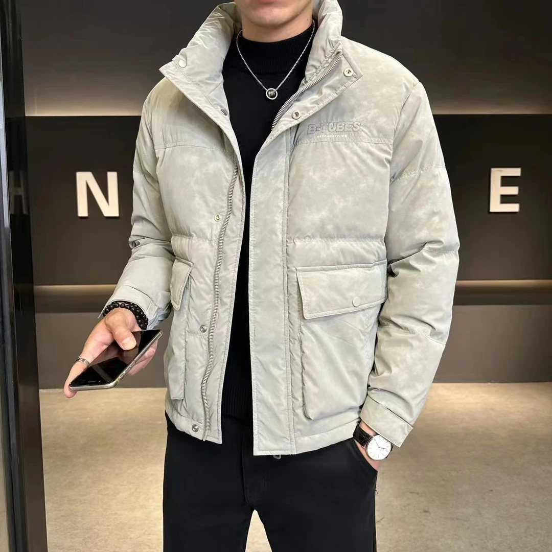 冬季新款潮流男士立领抗寒加厚保暖休闲外套-8063