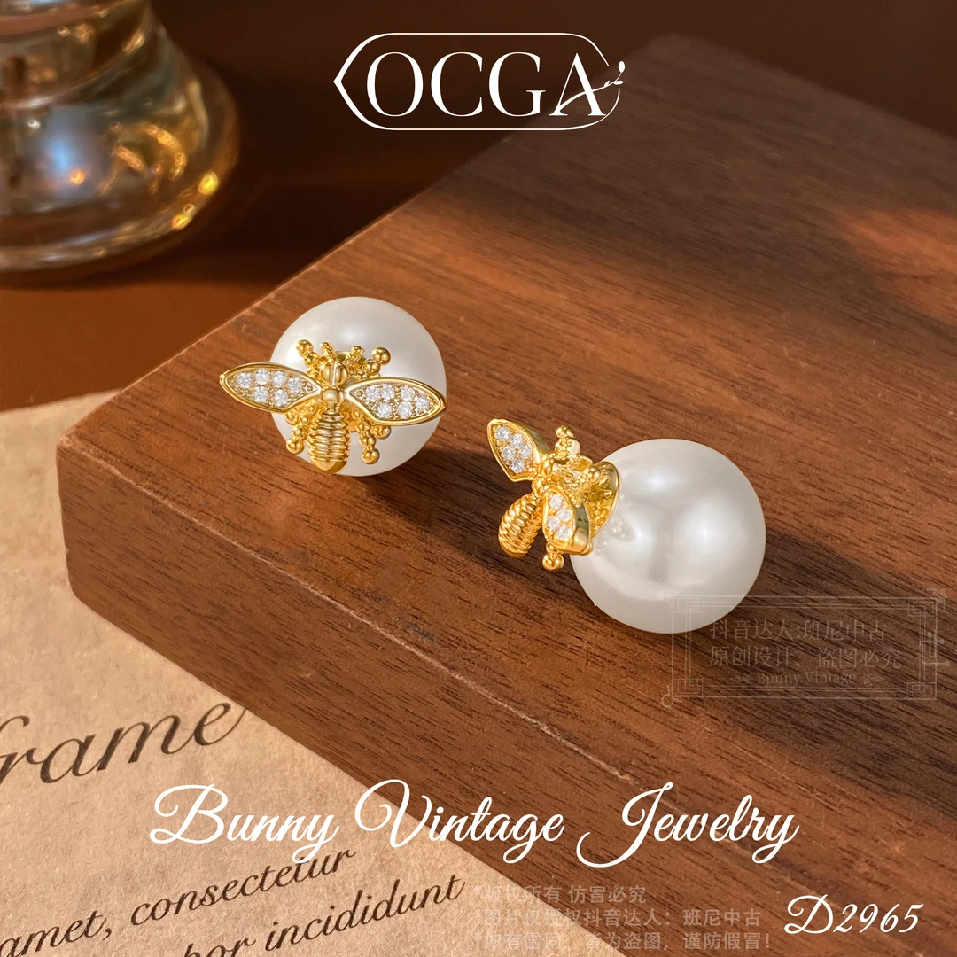 镀K金D2965 法【米兰蜜蜂】OCGA 欧斯伽斯 限定 耳钉