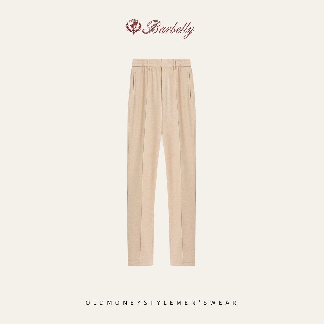 Barbelly娜先生 穿0度 超精纺绵羊毛新贵老钱松紧腰显瘦保暖卫裤