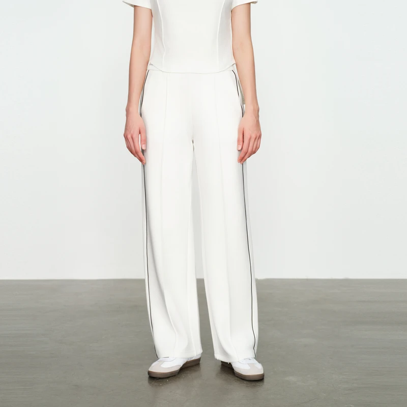 婉甸2025春季新品奶白色阔腿裤百搭风休闲裤1241P17RX3