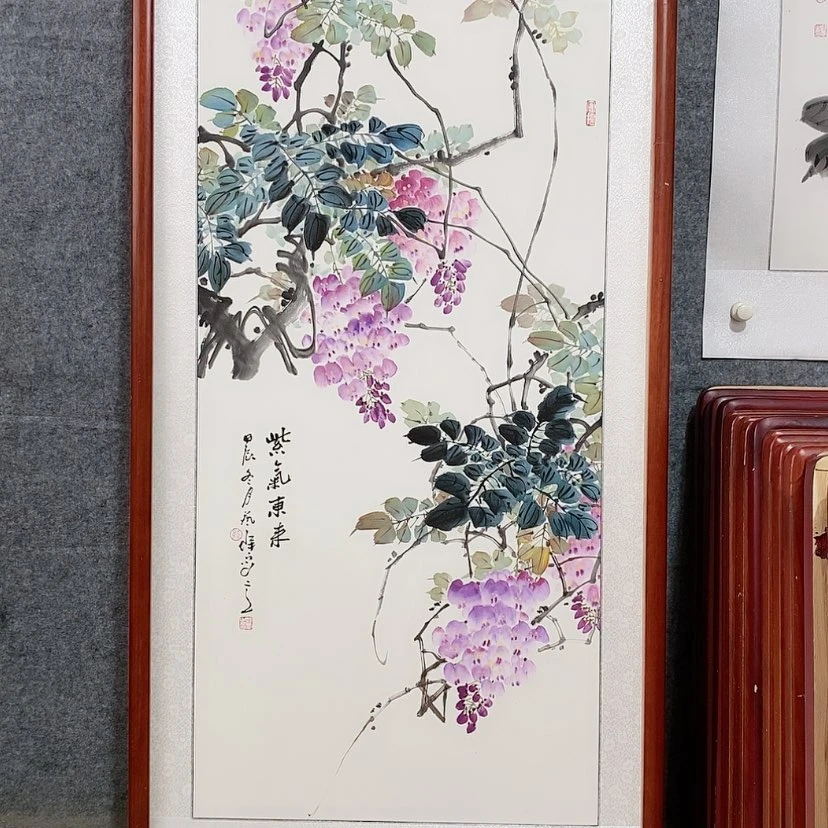 【闪购商品】国画书画作品带框125×65厘米