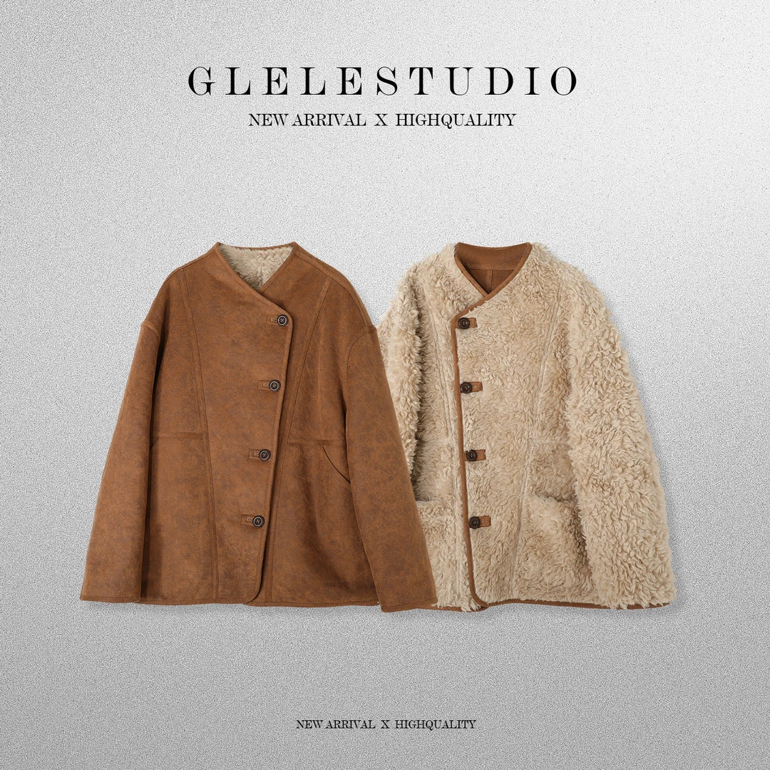 Glele私服「两面穿短外套」正反两穿外套女