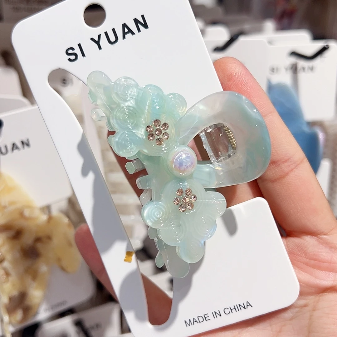 布艺非金属10醋酸抓夹绿色8厘米