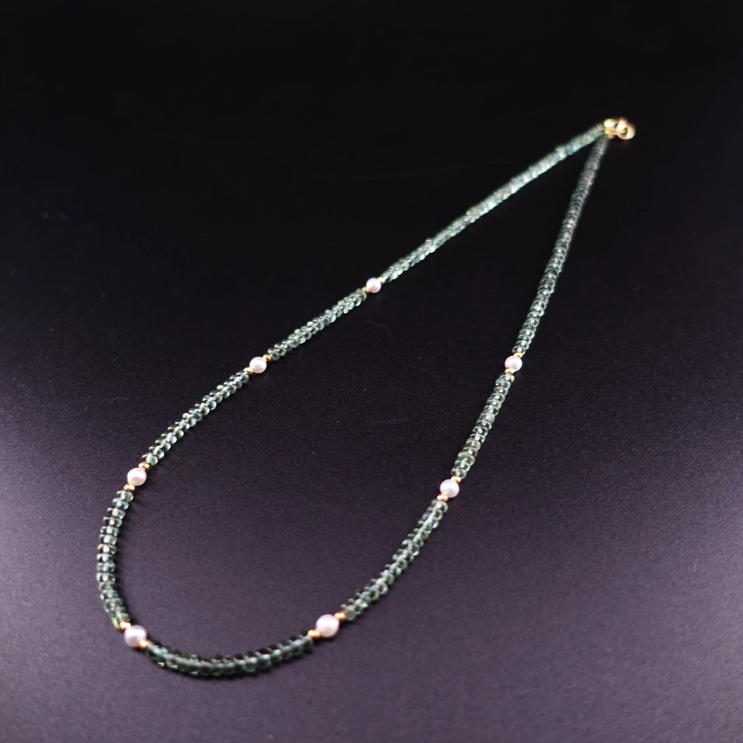 JUSTARRY【双十一特供款】18k金天然绿色磷灰石项链（定位扣非18k）