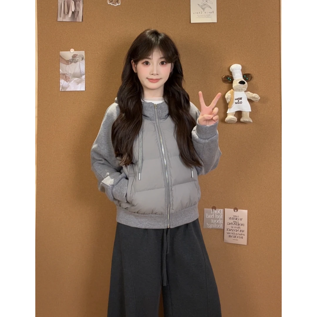 【燃燃定制】150小个子冬季新款连帽加厚休闲保暖短款棉服外套3153
