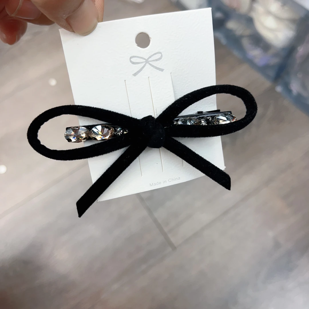 S765黑色蝴蝶结一字鸭夹