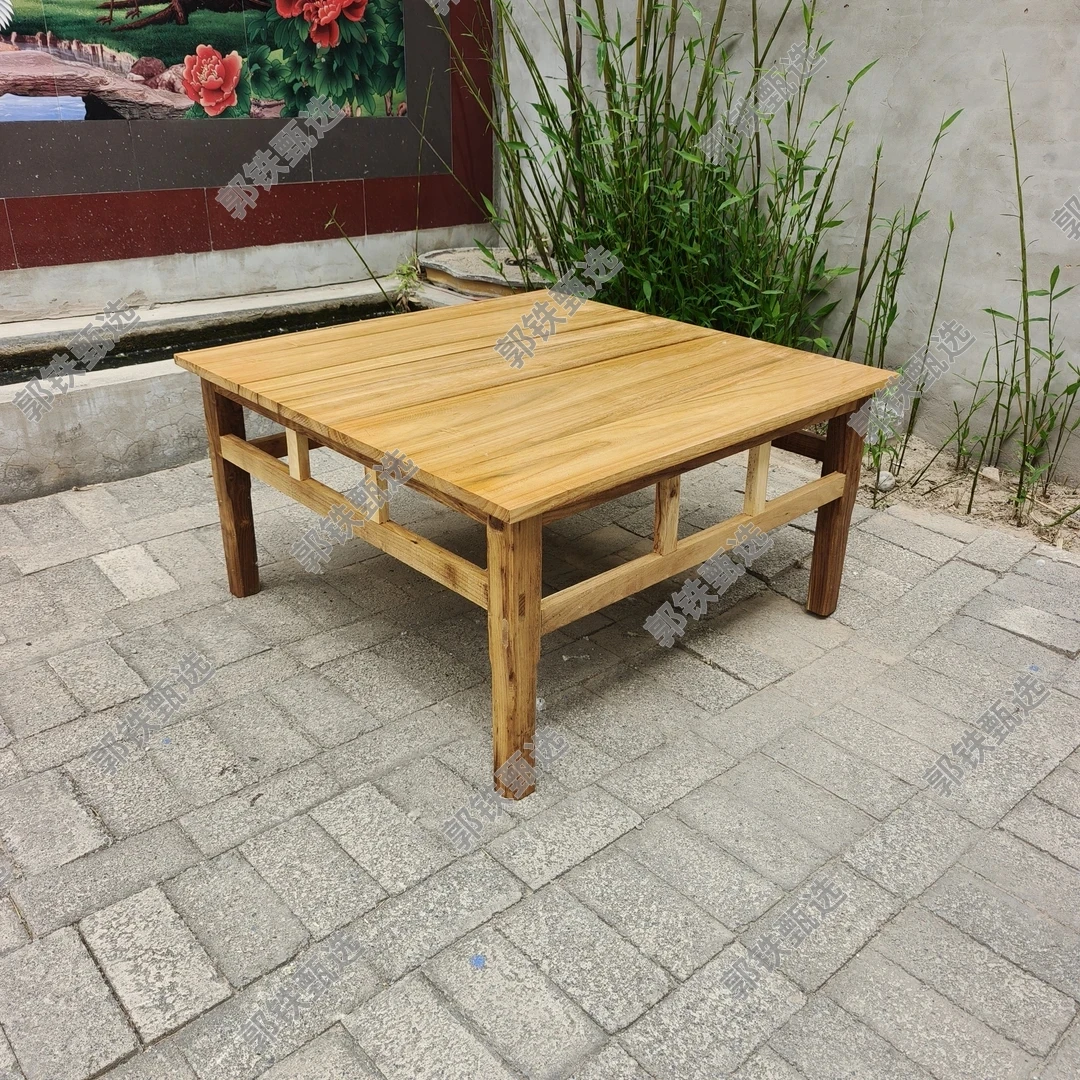 茶几复古阳台桌子吃饭桌快餐老式餐桌椅啤酒桌椅木质实木方桌