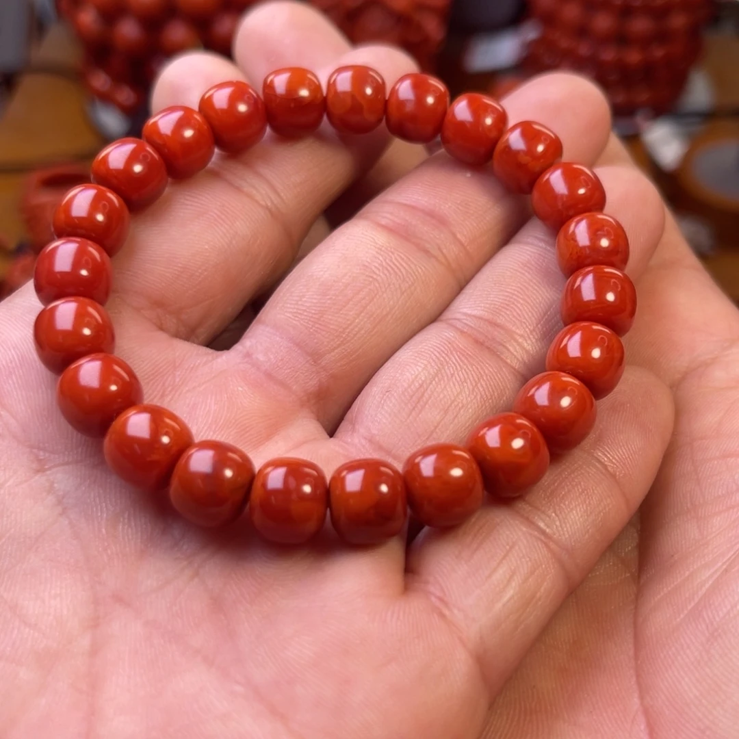 大***针南红玛瑙未镶嵌川料精工老手串卡9➕