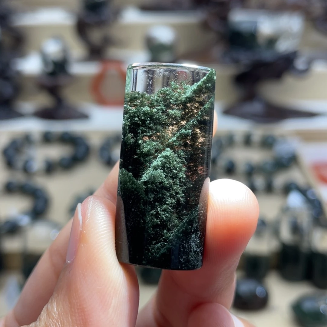 水晶颈饰未镶嵌费*绿幽灵吊坠定制不退换