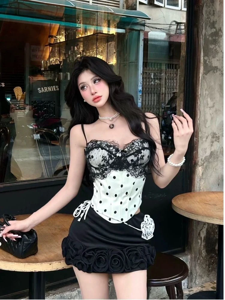 孤品）纯欲辣妹上衣 气质修身夏日款碎花外穿小众显瘦时尚巴胺系列