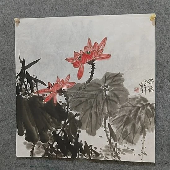 国画传统水墨花鸟娇艳
