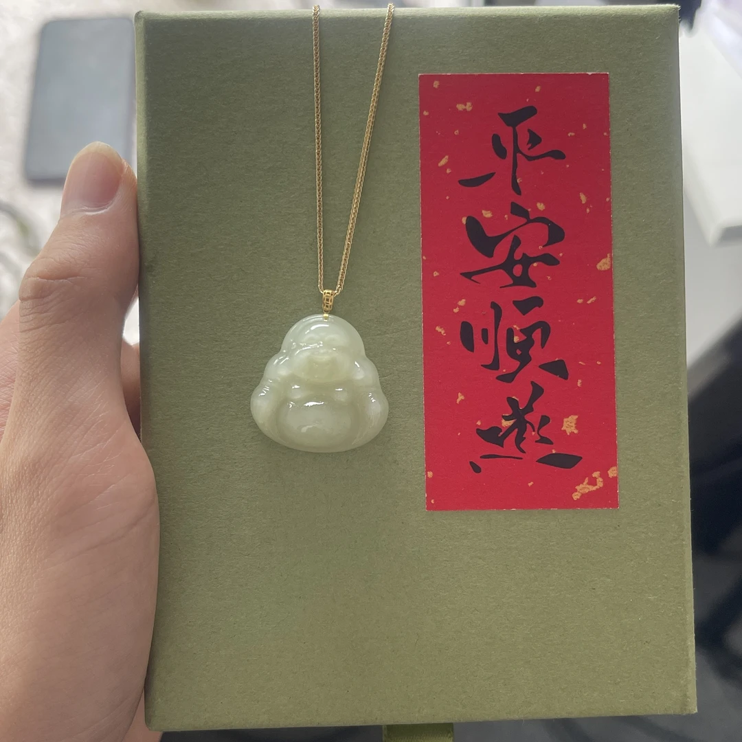 18k金镶11mm厚大肚佛【618大促】精工双面雕刻*多样性发其一（赠链）