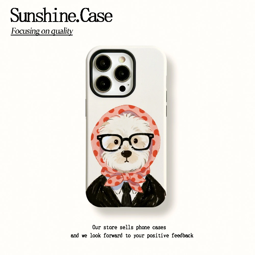 【小臻壳专属】菲林二合一适用苹果华为oppo手机壳眼镜西高地17PRO