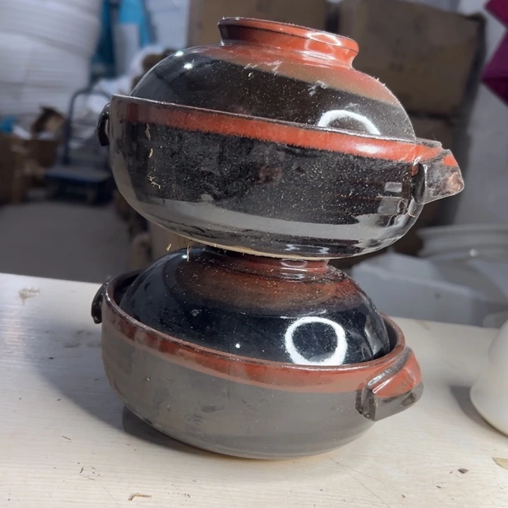 陶库存尾货砂锅一对口径17