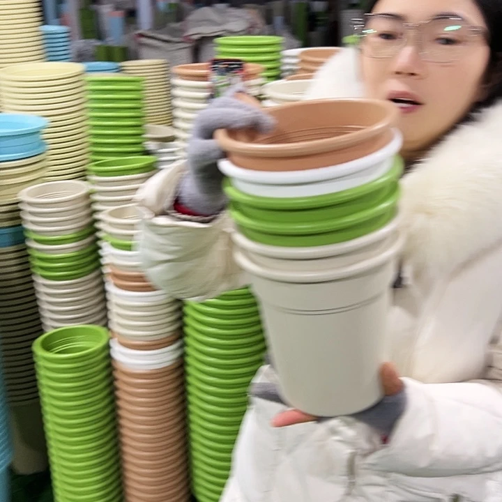 正品翻边盆口16高17白色无托8只