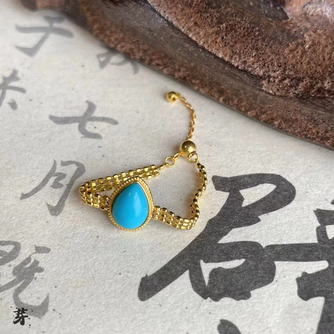 美松●18K金镶嵌绿松石戒指多样发其一#8968
