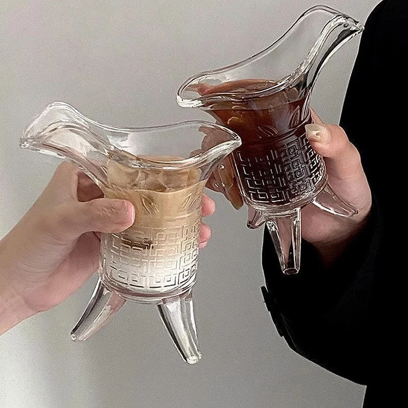 【帝王杯】秦始皇茶杯杯子爵杯古代帝王三足杯酒杯玻璃驾车个人用品