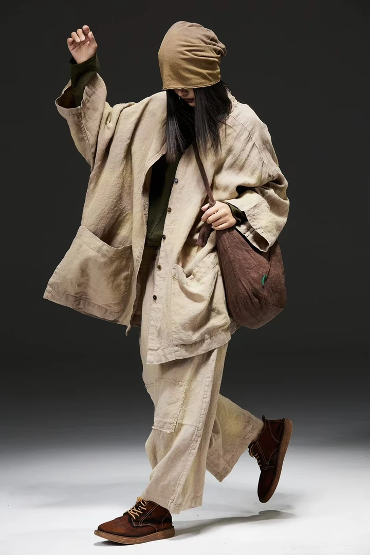 麻依者～春款外套均码款号M049衣长85胸围160肩宽68肩袖长65袖口50