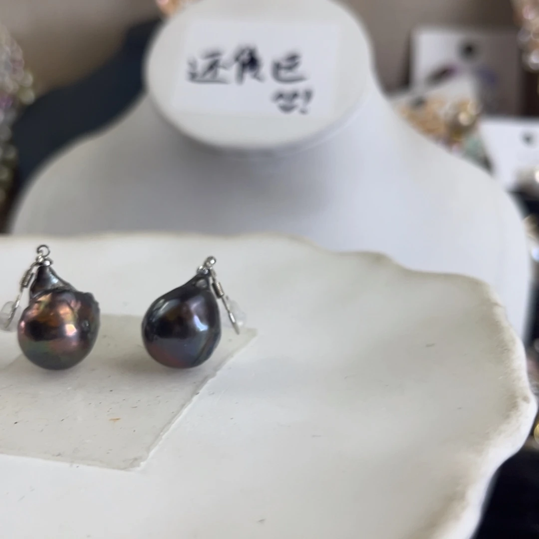 未镶嵌淡水珍珠耳饰东*【纯恬】