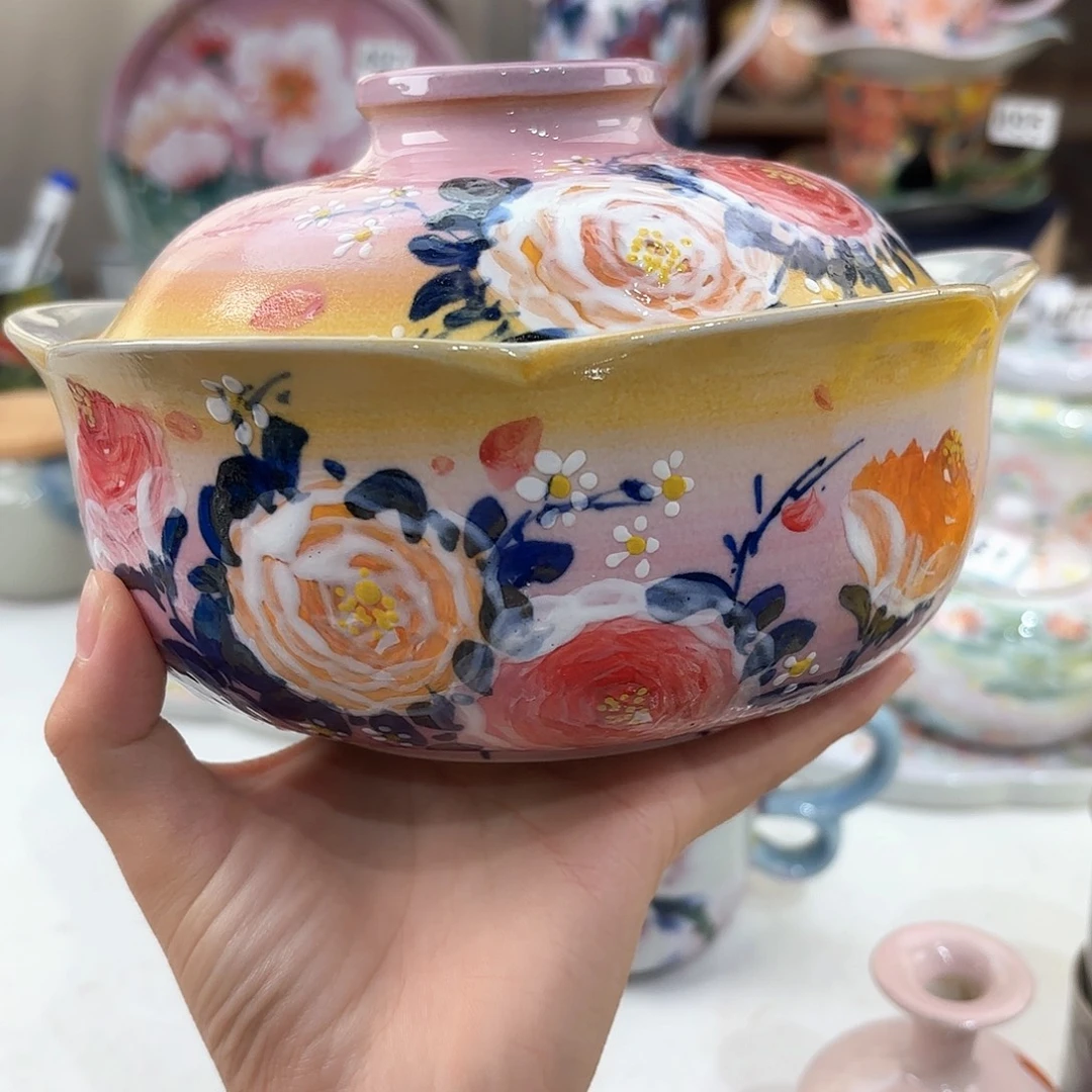 景德镇手绘高温釉下彩陶瓷茶具