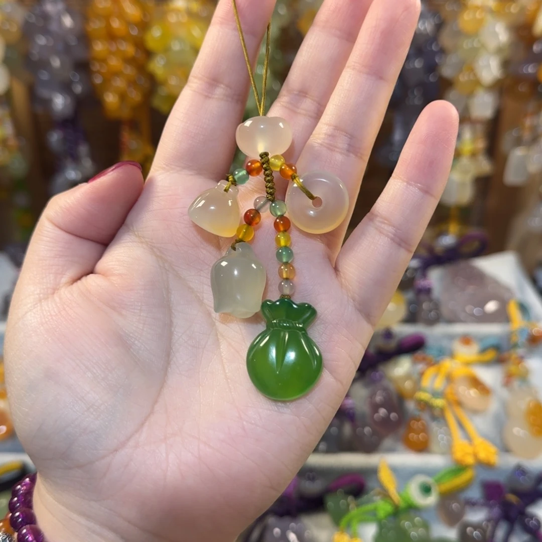 玛瑙/玉髓手机挂件未镶嵌