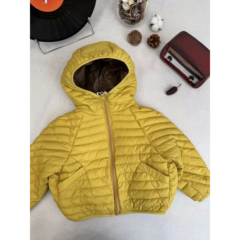 【糖】白鸭绒儿童冬装外套轻薄连帽羽绒服2025秋冬男孩排骨上衣