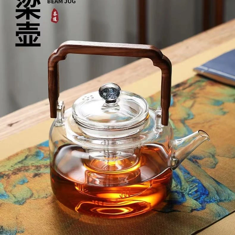 茶具玻璃耐热家用水壶大容量蒸煮泡茶壶茶水分离耐热专用茶漏一体