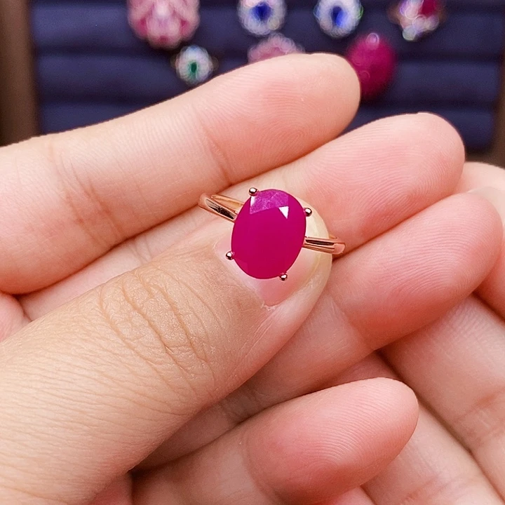 银S925镶嵌戒指红宝石