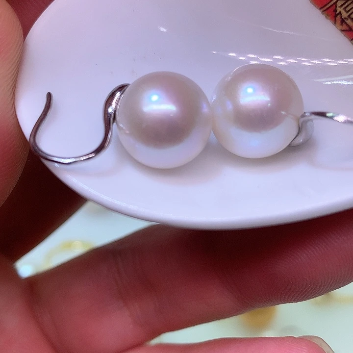 银S925镶嵌耳饰淡水珍珠