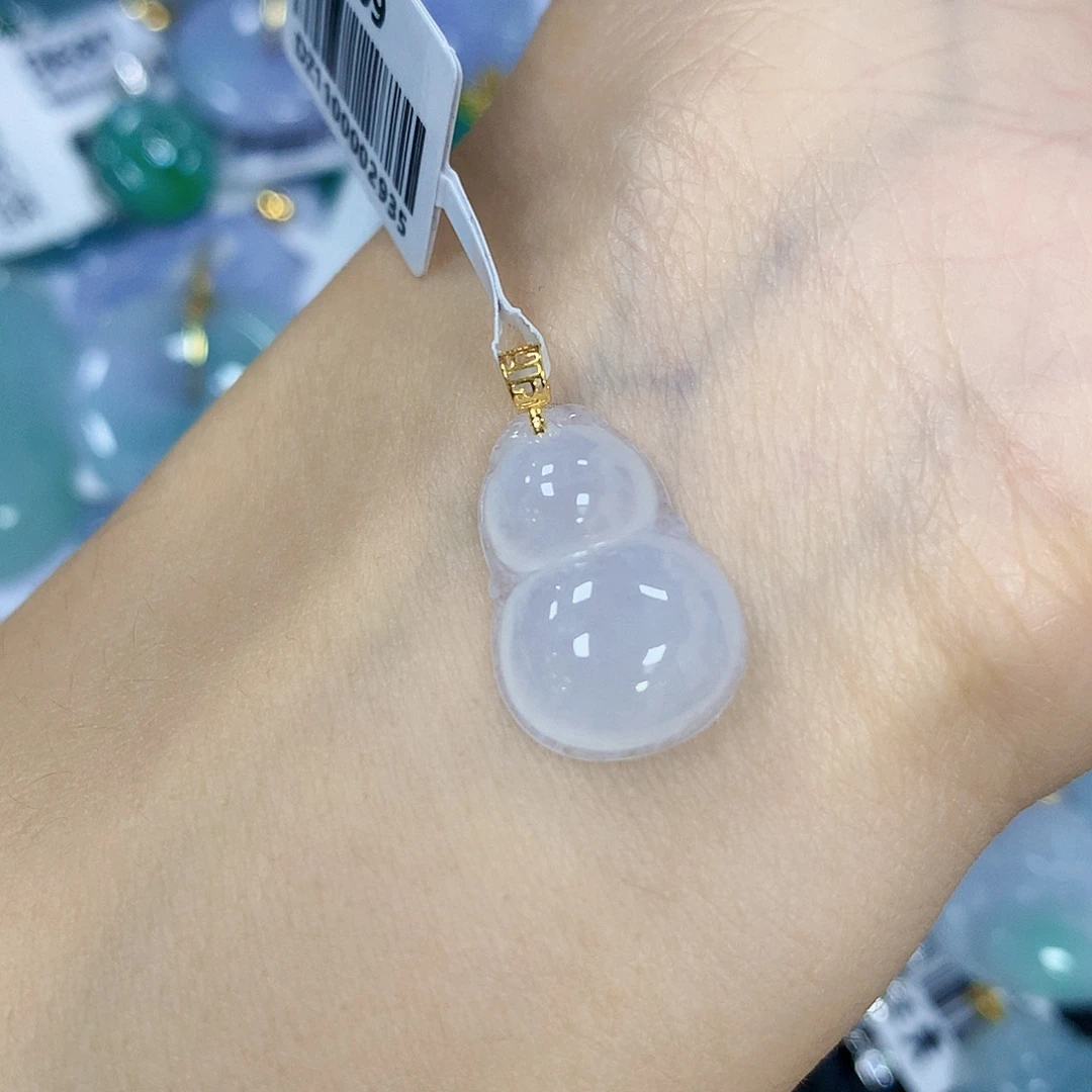 翡翠18K金镶嵌颈饰天然翡翠a货 百元以上9米证书费自理