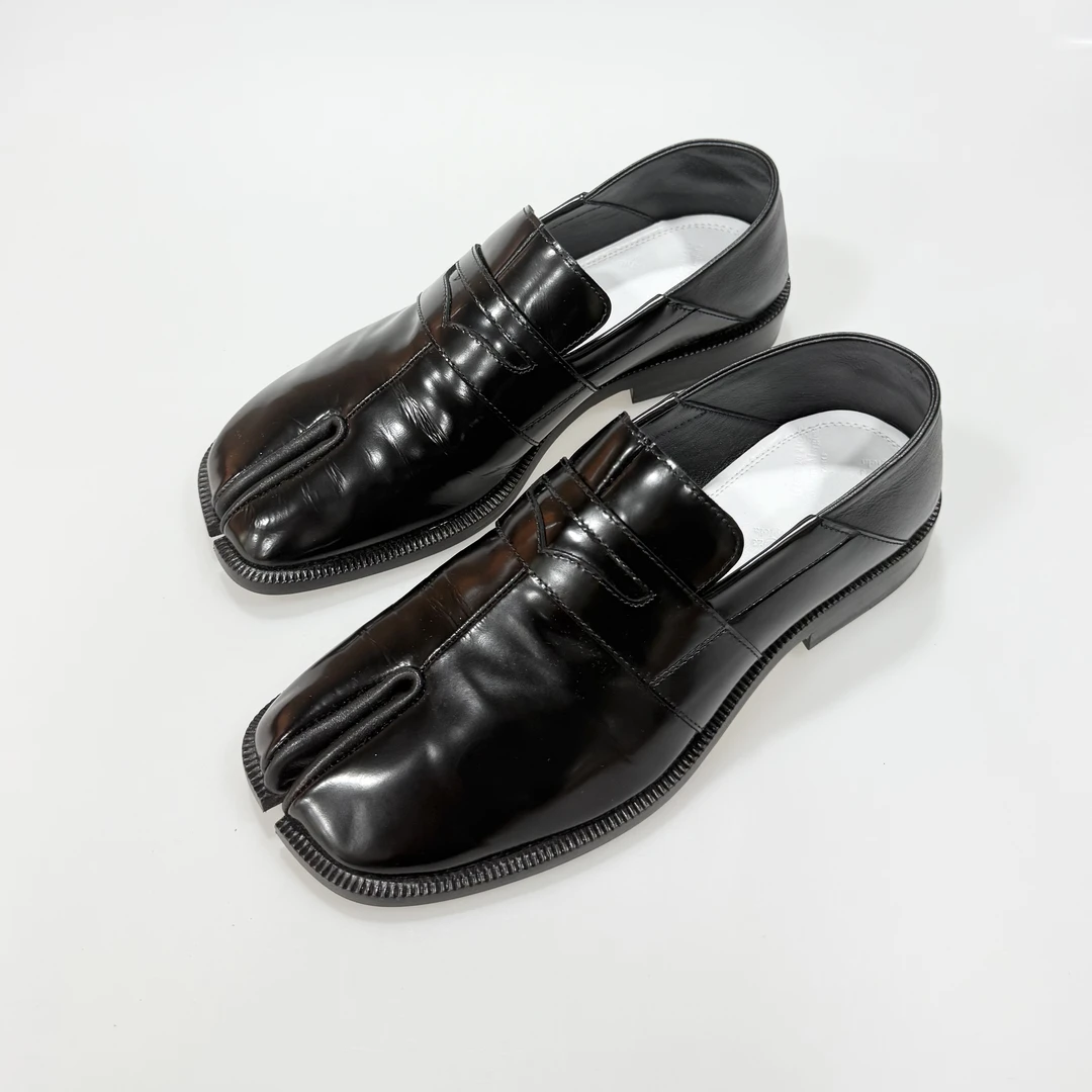 99新 Maison Margiela/梅森马吉拉 36码马吉拉黑色分趾乐福鞋