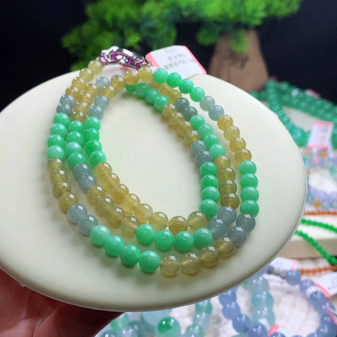 项链未镶嵌翡翠莫兰迪多彩项链 沉稳而不压抑！卡5.7mm