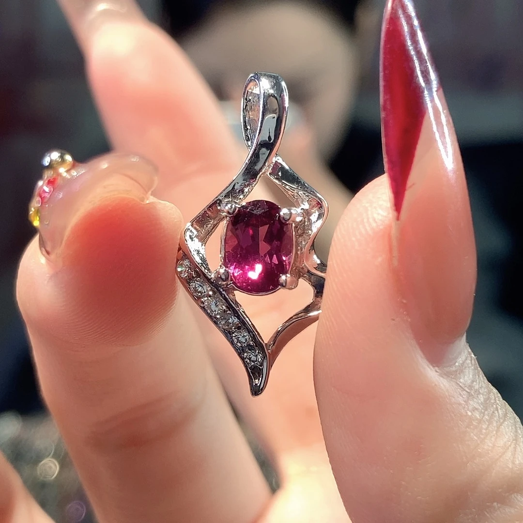 石榴石颈饰银S925镶嵌