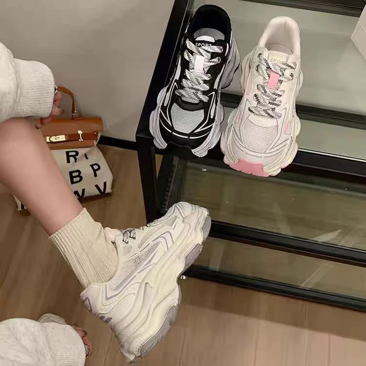 201-12C系带女鞋潮流秋季时尚老爹鞋女ins透气网红韩版春季老爹鞋