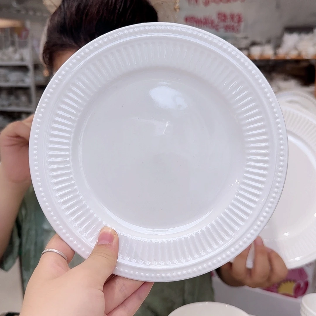 骨瓷骨瓷8英寸20cm平盘4只外贸骨瓷