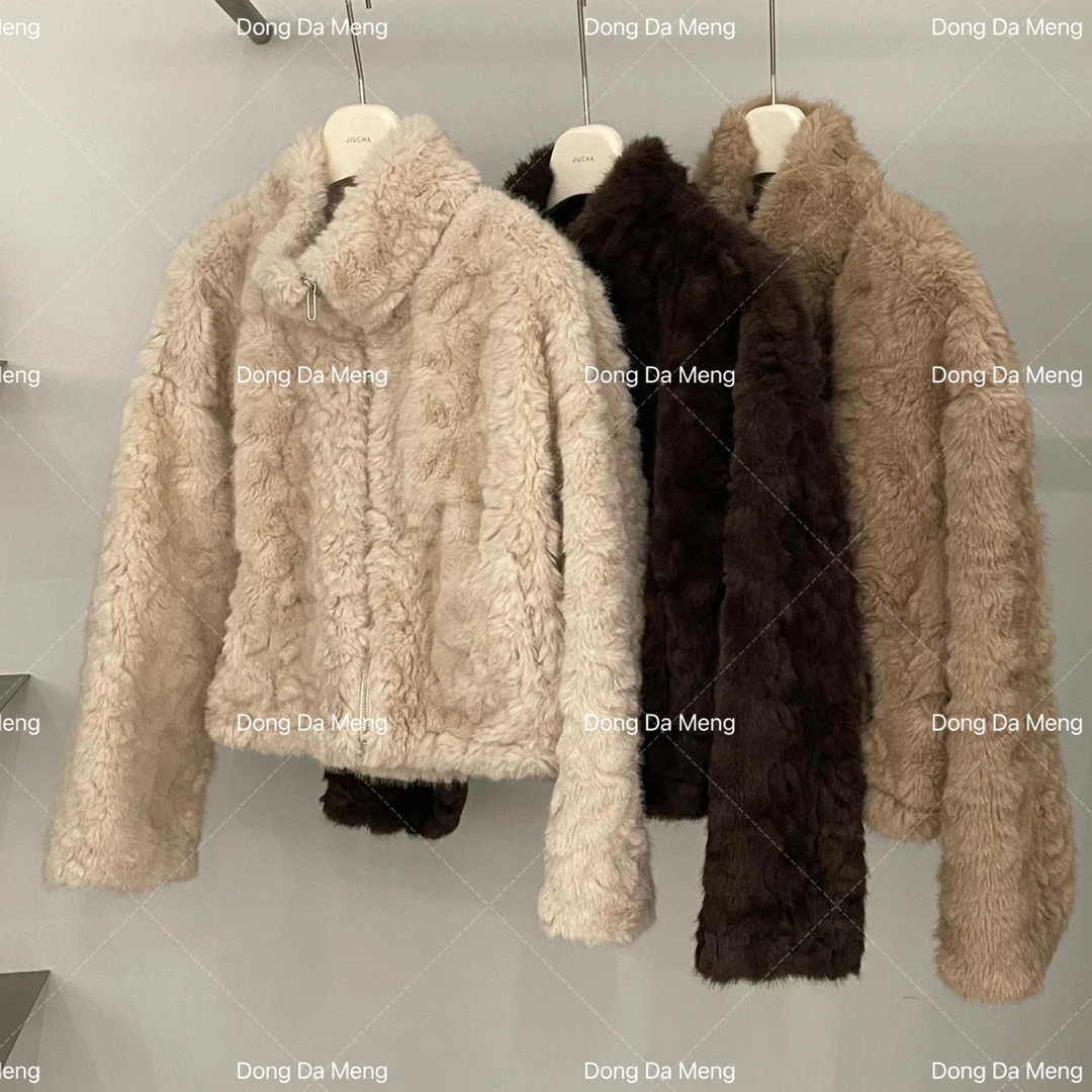 550韩系(专属链接)高级轻奢感毛毛外套女冬季立领宽松拉链外套